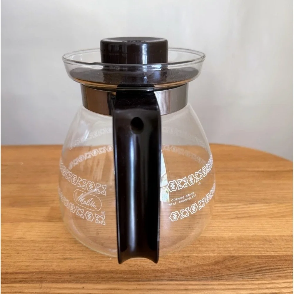 Vintage Melitta Corning 10 Cup Glass Replacement Coffee Pot With Lid Carafe